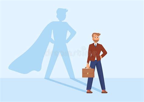 Businessman Superhero Shadow Business Power Office Man Transformation