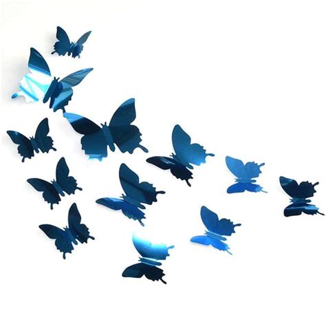 Pcs Lot D Butterfly Mirror Wall Sticker Decal Wall Art Removable