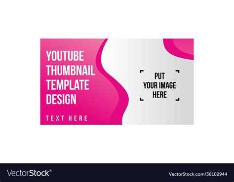 Pink White Color Youtube Thumbnail Design Vector Image