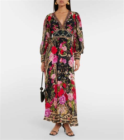 Camilla Floral Printed Silk Maxi Dress Camilla