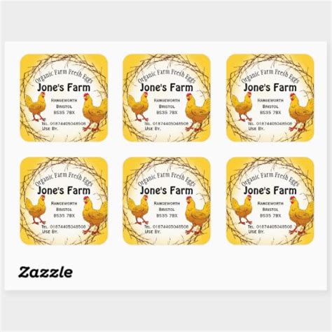 Free Range Egg Box Label Farm Shop Zazzle
