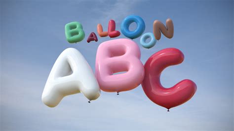 3d Model Balloons Inflated Letters