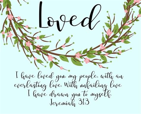 I am Loved Bible Art Print Jeremiah 31:3 Download Scripture | Etsy