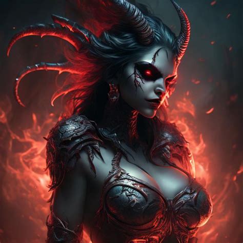 Attractive Demon Woman With A High Level Of Detail