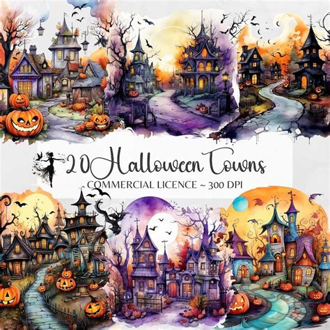 Halloween Town PNG Halloween PNG Halloween Clipart Halloween - Etsy