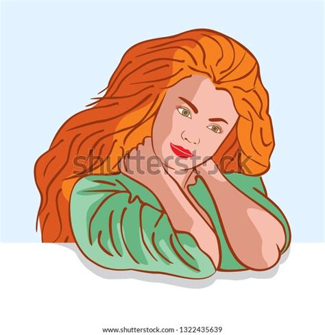 Beautiful Girl Red Hair Vector Illustration Stock Vector Royalty Free