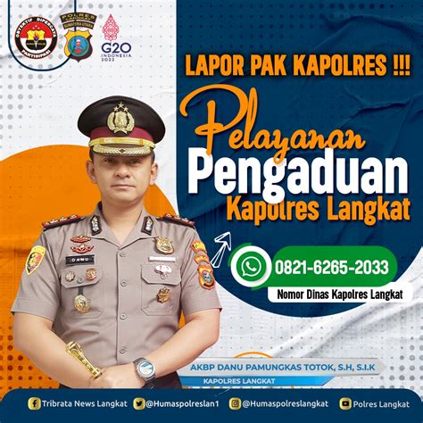 Layani Pengaduan Masyarakat Kapolres Langkat Sebar Nomor Handphone