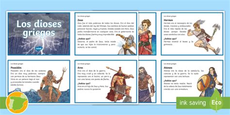 Tarjetas De Trivial Los Dioses Griegos Teacher Made