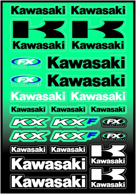 Buy Factory Effex Factory Style Kawasaki Sticker Decal Sheet Universal