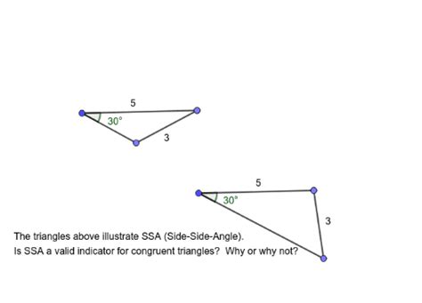 Triangle Congruence Criteria Visual Representations Geogebra