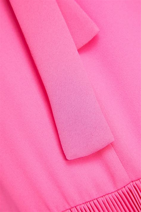 Redvalentino Pussy Bow Pleated Crepe Mini Dress The Outnet