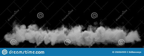 Isolated Rising Smoke in Front of Black Background. Horizontal ...