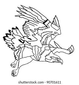 Black Silhouette Swooping Tattoo Eagle Stock Illustration 90701611 ...