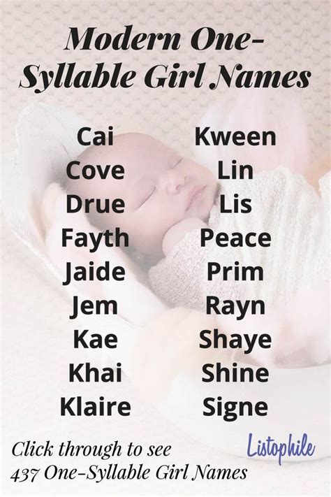 Modern One Syllable Girl Names One Syllable Girl Names Best