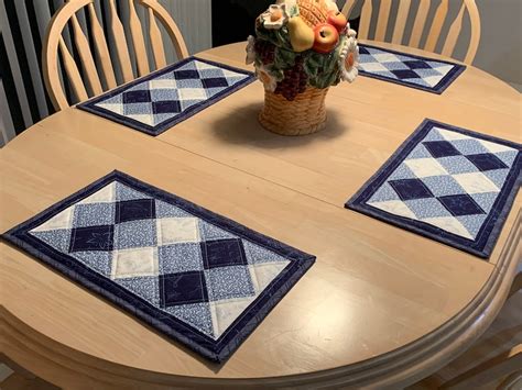 Quilted Diamond Placemat Pattern Dinner Diamonds Placemats Etsy UK