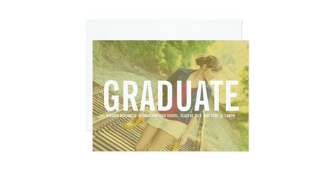 Modern Bold Text Photo Graduation Announcements Zazzle