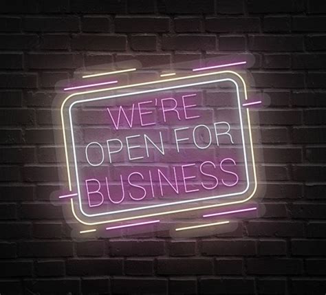 Open For Business Neon Sign Online| Fast Delivery - Bannerbuzz.com