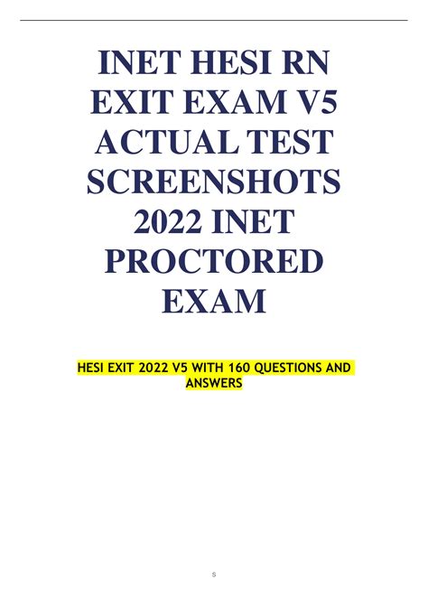 INET HESI RN EXIT EXAM V5 ACTUAL TEST SCREENSHOTS NM 485 NM485