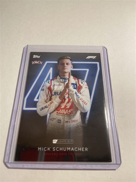 Mick Schumacher Rc Rookie Card Portrait Topps Lights Out Formula