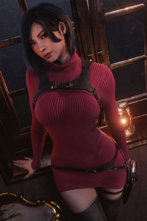 Rule 34 1girls 3d Ada Wong Black Eyes Black Hair Body Harness Capcom