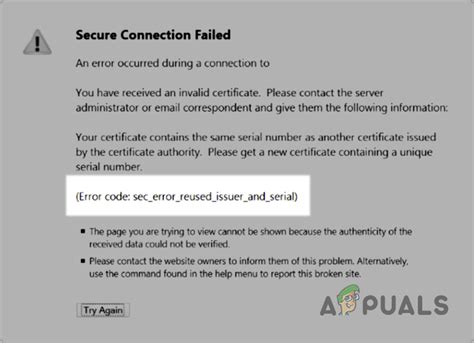 Fix Sec Error Reused Issuer And Serial Warning Error On Browsers