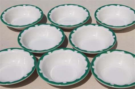 Deco Airbrush Stencil China Restaurant Ware Bowls Vintage Buffalo