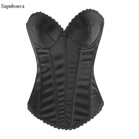 Sapubon Sexy Corsets And Bustiers Tops Vintage Style Lingerie Satin