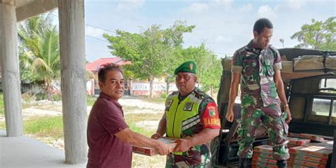 Koramil Biak Kota Salurkan Bantuan Danrem 173 PVB Ke Masjid Dan Gedung