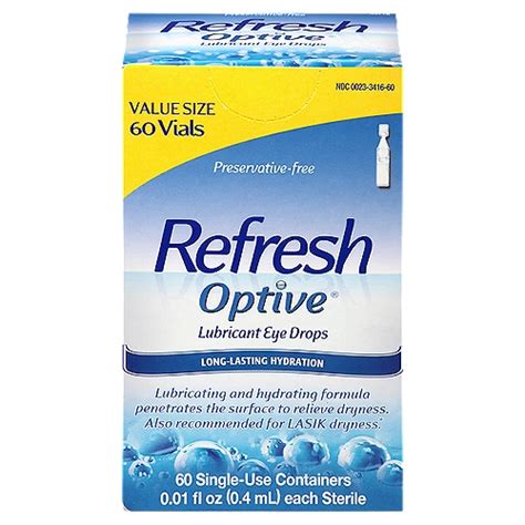 Refresh Optive® Lubricant Eye Drops Non Preserved Tears 001 Fl Oz 0
