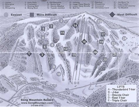 Song Mountain Ski Area Trail Map