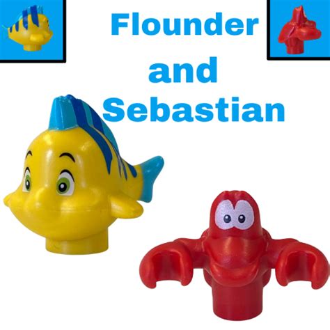 LEGO Disney 'The Little Mermaid' - FLOUNDER and SEBASTIAN Minifigs ...