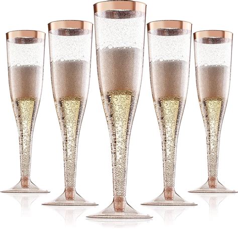 Amazon Rose Gold Plastic Champagne Flutes Disposable Rose Gold