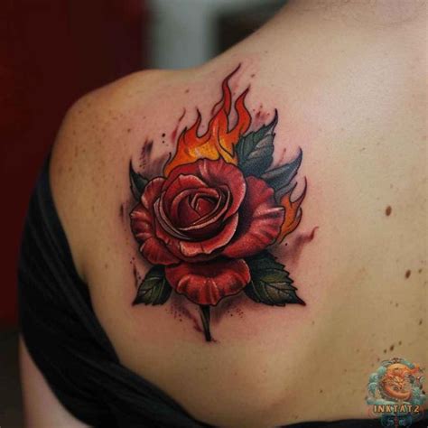 Rose On Fire Tattoo 105 Designs In 2024 Rose On Fire Fire Tattoo Tattoos