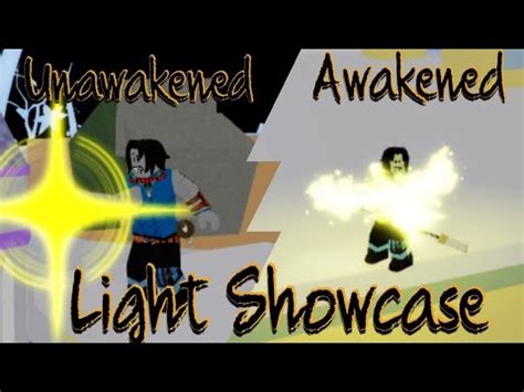 Unawakened Light And Awakened Light Showcase In Blox Fruits Youtube