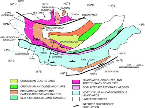 Geological map of Mongolia - Map of geological map of Mongolia (Eastern Asia - Asia)