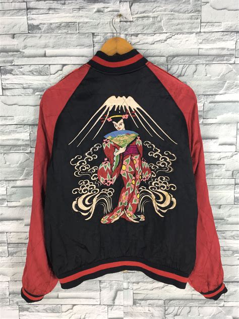 Sukajan Geisha Japan Souvenir Jacket Medium Vintage S Sukajan