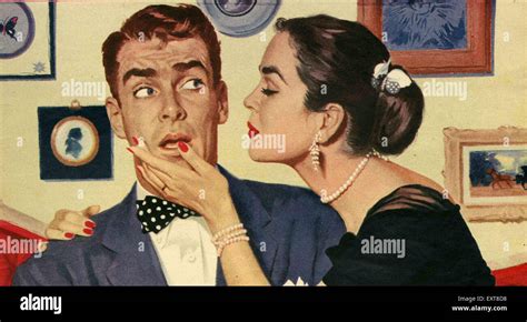 1950s UK Romance Illustrations Magazine Plate Stock Photo Alamy