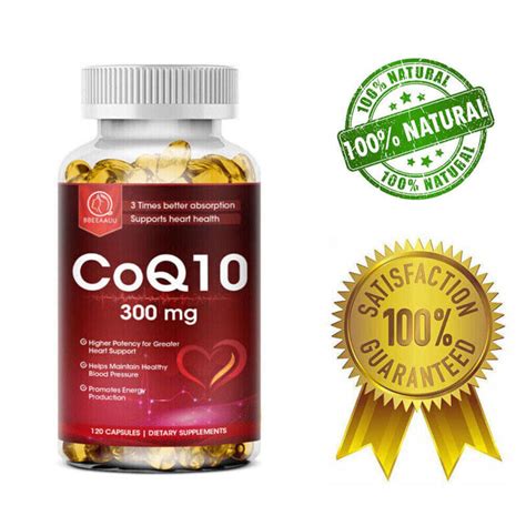 Beau Coq10 Coenzyme Q10 300mg Vegetarian Capsule Promotes Cardiovascular Health Heart Health