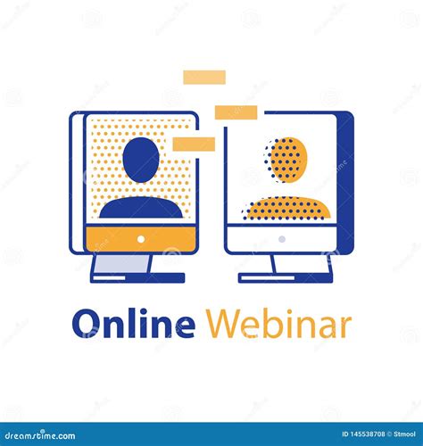 Distant Learning Webinar Concept Online Communication Internet