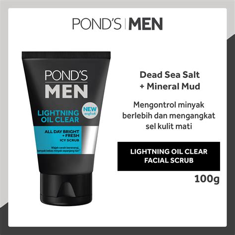 Jual Pond S Men Lightning Oil Clear Icy Scrub Cleanser Anti Bakteri