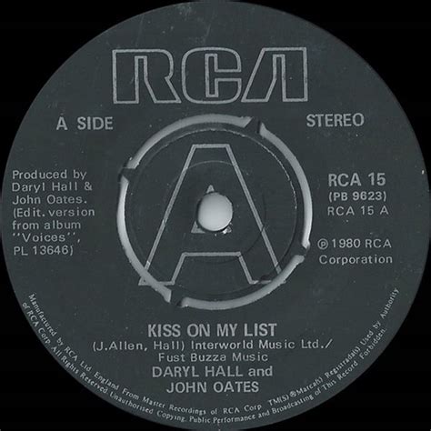 Daryl Hall And John Oates Kiss On My List 13092314298 Sklepy