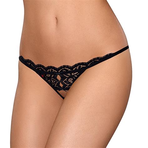 Obsessive Womens Lace Thong 831 Thc 1 Black Black