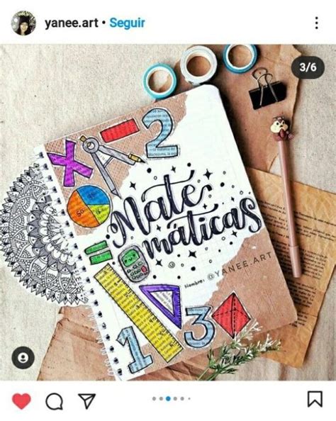 Portadas de matemáticas ideas fáciles cuadernos carátulas dibujos