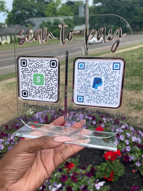 Scan To Pay Qr Board Scan To Pay Plaque Acrylic Qr Code Etsy