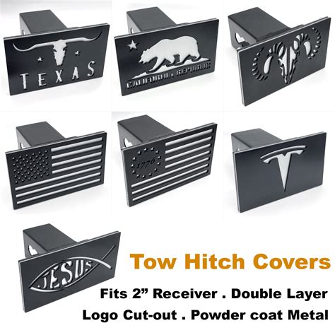 Rectangle Tow Hitch Cover for 2 Receiver Trailer RV Camper Truck texas ...