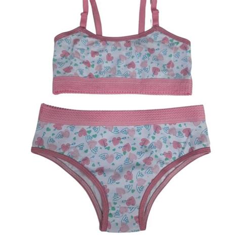 Conjunto Lingerie Infantil Suti Top Calcinha Menina Mo A Bella Fiore