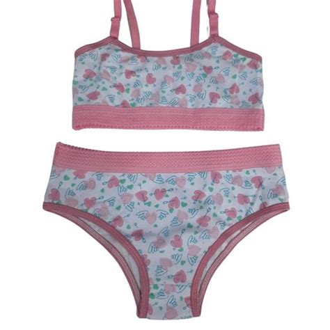 Conjunto Lingerie Infantil Sutiã Top Calcinha Menina Moça Bella Fiore