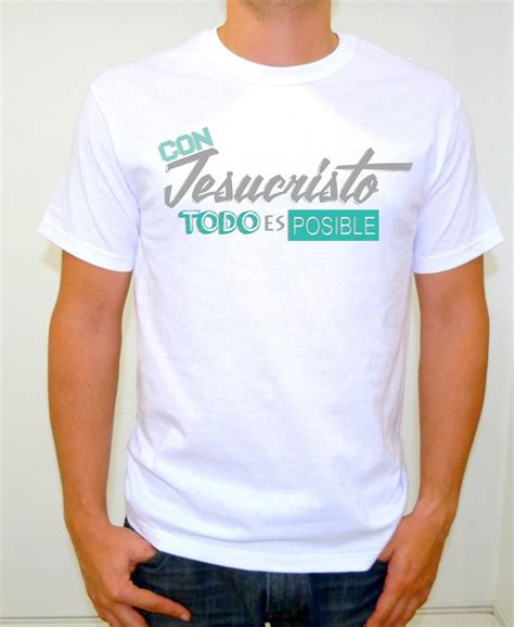 Con Jesucristo Todo Es Posible Estampado Verde Camisetas