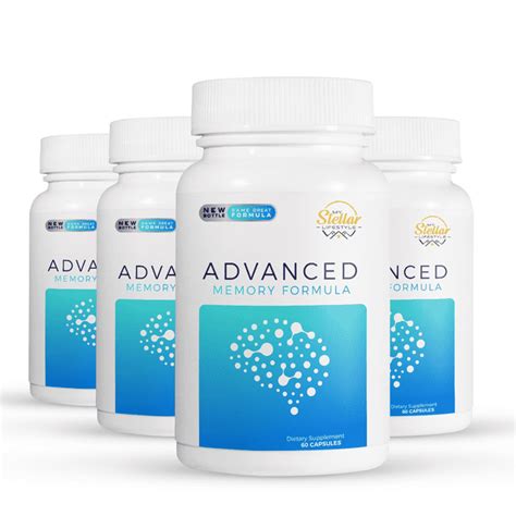 4 Pack Advanced Memory Formula Helps Memory Attention And Focus 60 Capsules X4