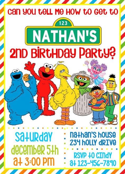 Free sesame street birthday invitations – Artofit